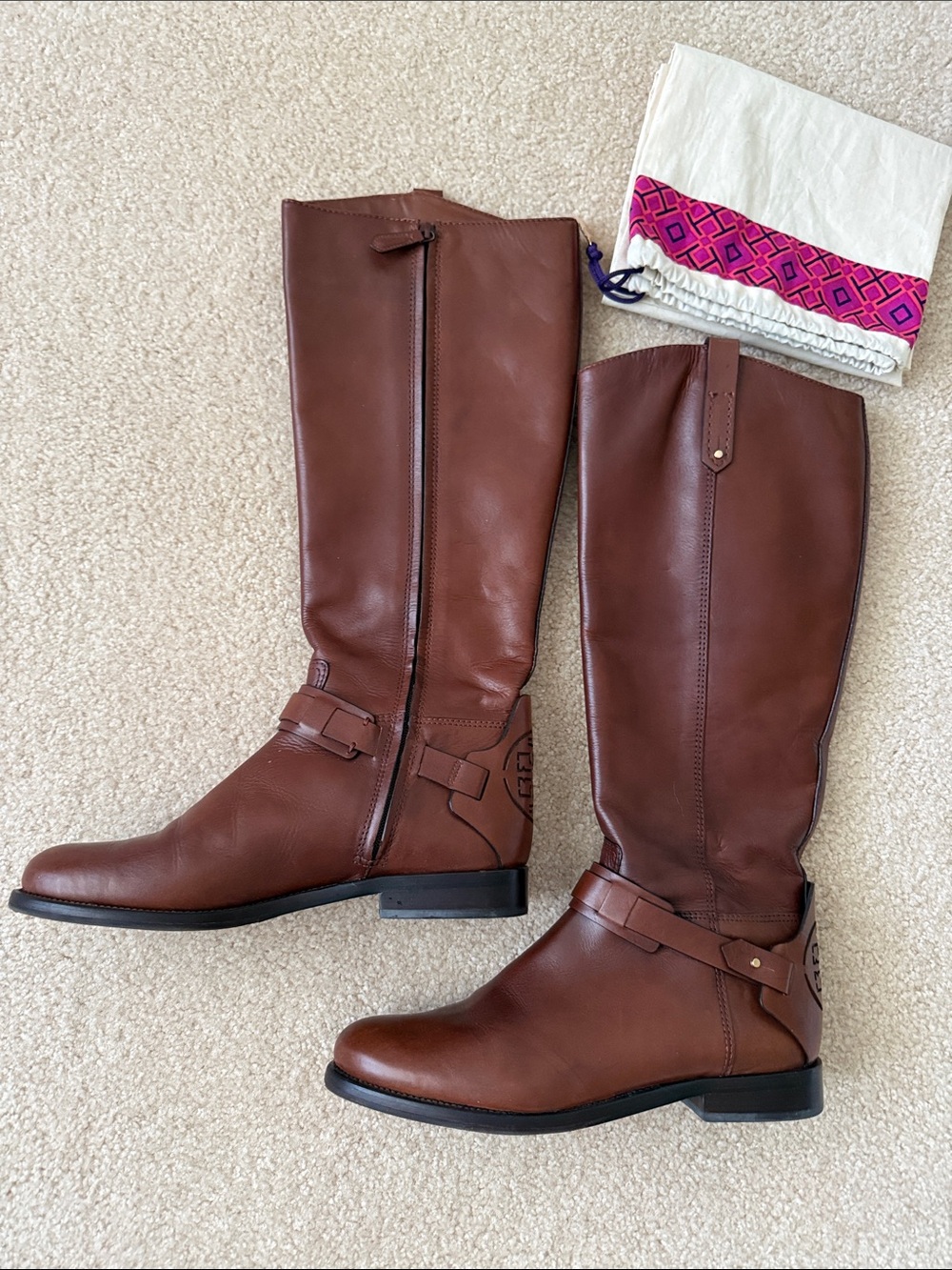 Tory Burch Brown Leather Over-the-Knee Riding Boots